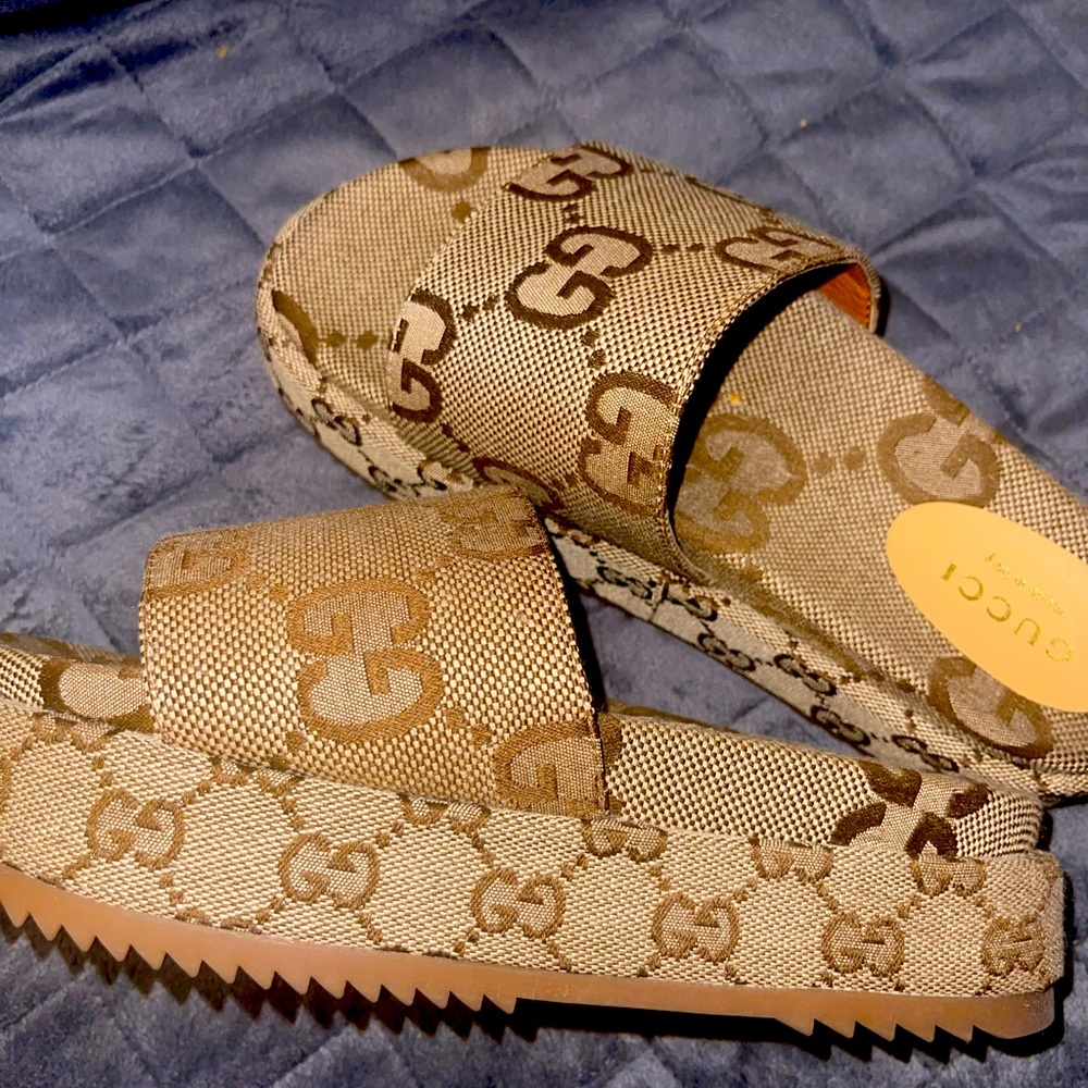 Gucci platform slides